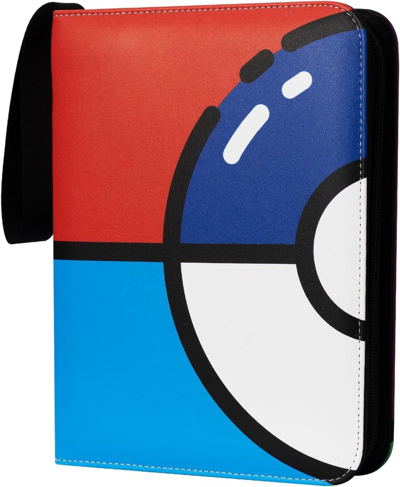 awedsu Collectible Trading Card Albums,Collectible Trading Card Protective Sleeves,Card Binder 4-Pocket,400 Pockets Card Case Holder for TCG,Sports Card. (Red Blue) - Image 1